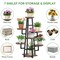 Metal and Wood 7-Tier Indoor Plant Stand with Scratch-Resistant Shelves
